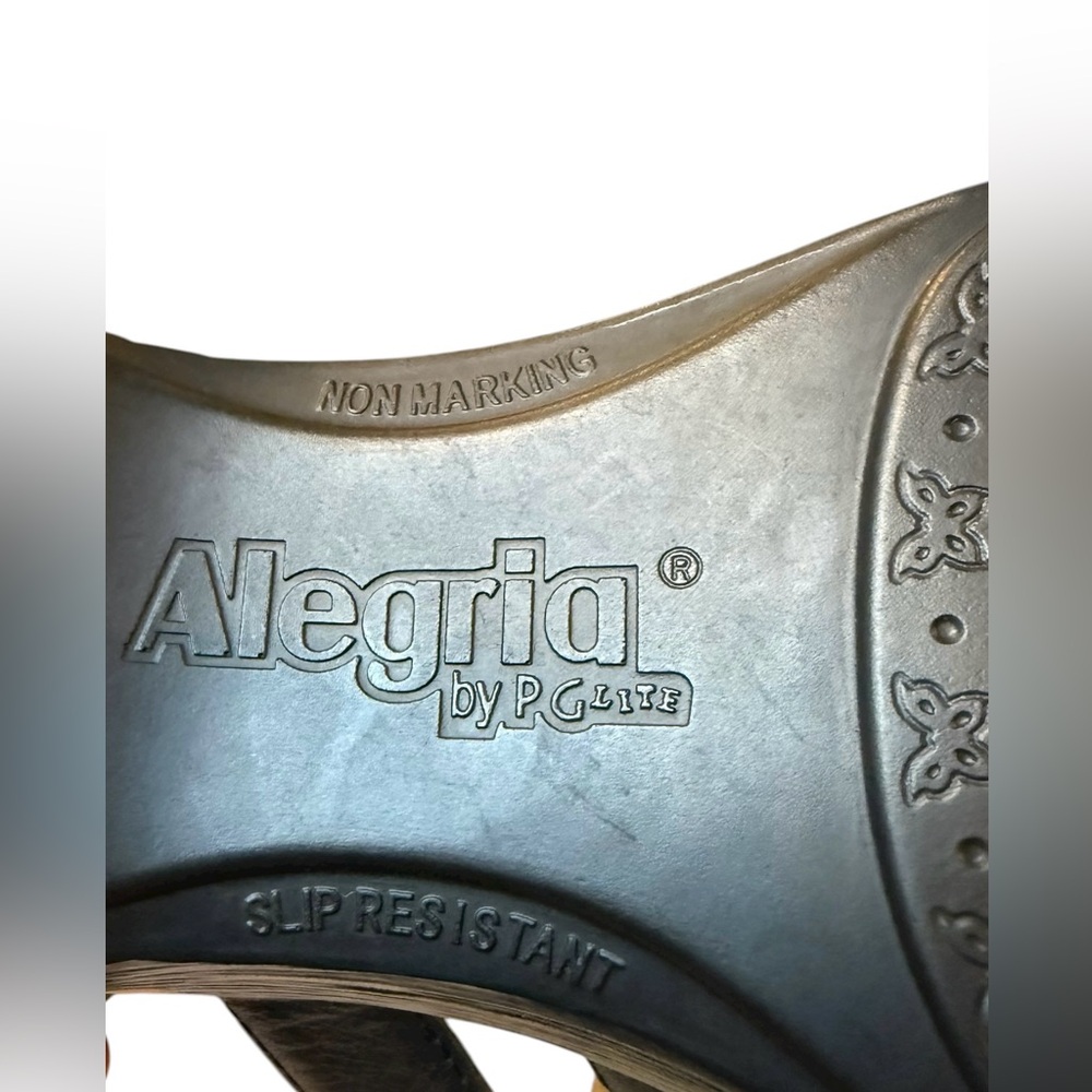 Alegria Black Leather Shoes Mules Non Marking Non-slip Clogs Size 38 US 8 - Picture 2 of 10